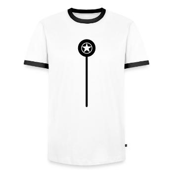Wand - Men's Ringer Shirt - white/black - Front - AI Model Female 172 light (172cm) & AI Model Male 178 dark (178cm)
