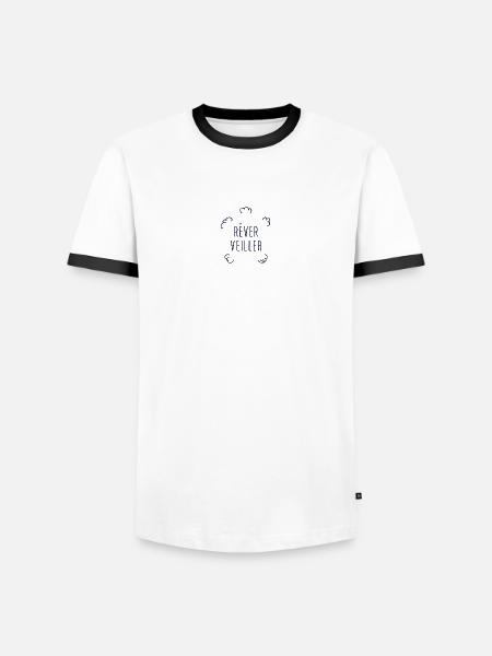 Rêver veiller - T-shirt contrasté Homme - blanc/noir