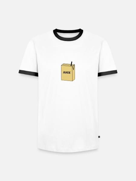Safttüte, Juice - Männer Kontrast-T-Shirt - Weiß/Schwarz