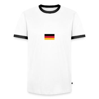 Allemagne drapeau drapeau noir rouge or - T-shirt contrasté Homme - blanc/noir - Devant - AI Model Female 172 light (172cm) & AI Model Male 178 dark (178cm)