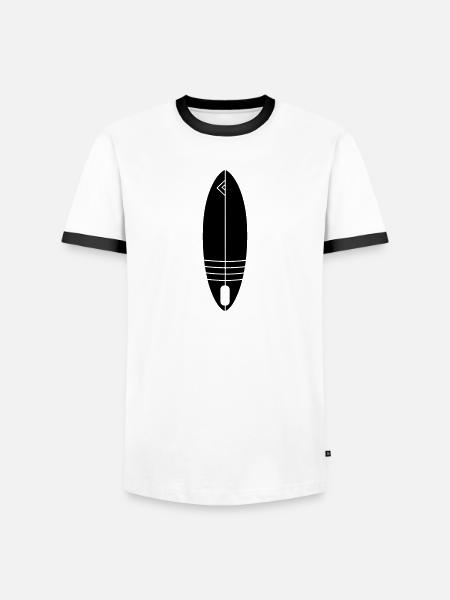 surfing - Men's Ringer Shirt - white/black