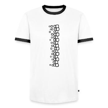 qadrati_1c - T-shirt contrasté Homme - blanc/noir - Devant - AI Model Female 172 light (172cm) & AI Model Male 178 dark (178cm)