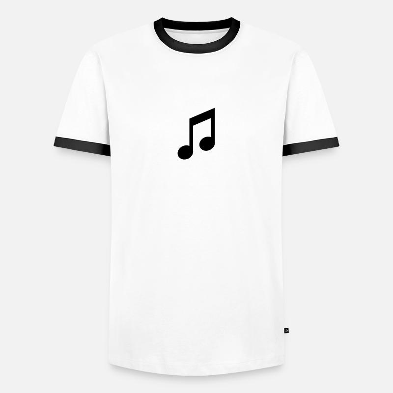 Note - Männer Kontrast-T-Shirt - Weiß/Schwarz