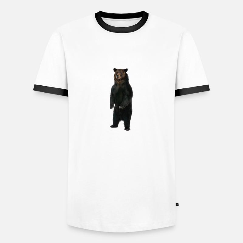 Standing bear - Men's Ringer Shirt - white/black