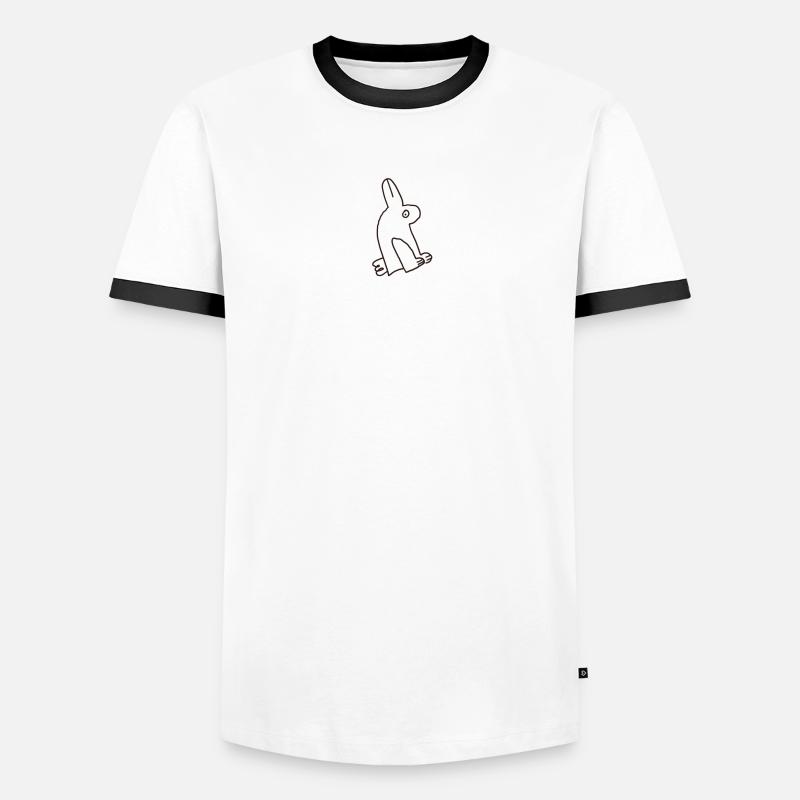 duckrabbit - Men's Ringer Shirt - white/black