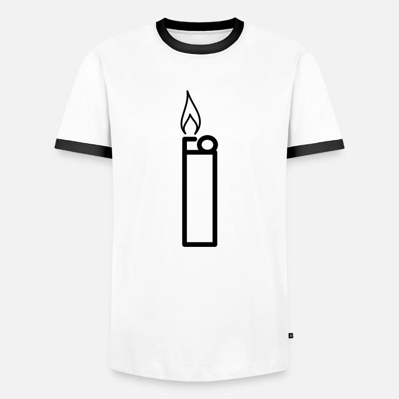 lighter - Men's Ringer Shirt - white/black