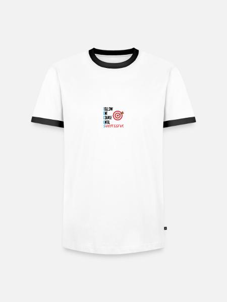 focus - T-shirt contrasté Homme - blanc/noir