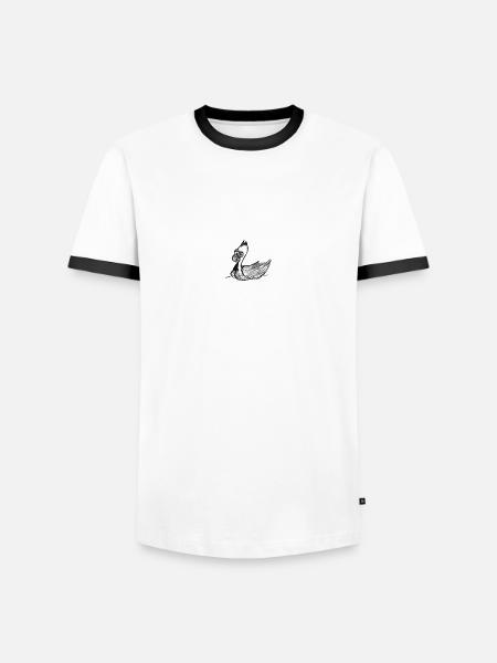 oiseau étrange # art nord-allemand - T-shirt contrasté Homme - blanc/noir