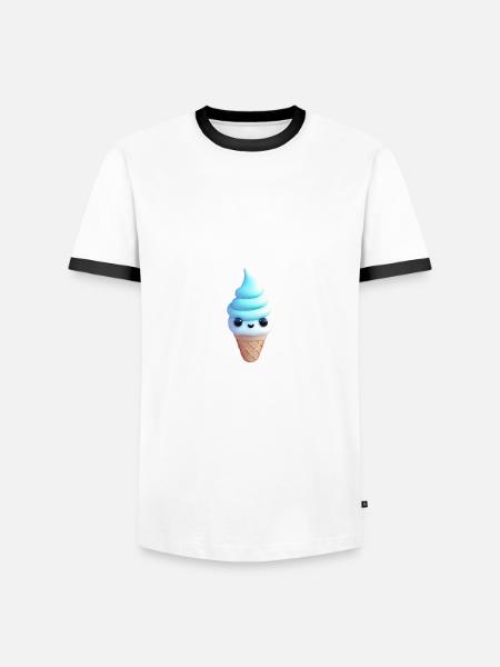 Süßes Eis - Männer Kontrast-T-Shirt - Weiß/Schwarz