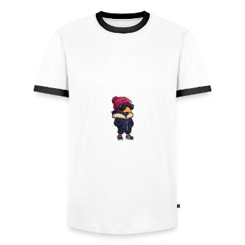 Harpy Bird Winter - Men's Ringer Shirt - white/black - Front - AI Model Female 172 light (172cm) & AI Model Male 178 dark (178cm)