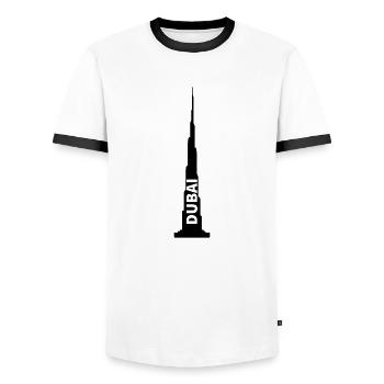 Dubai - Men's Ringer Shirt - white/black - Front - AI Model Female 172 light (172cm) & AI Model Male 178 dark (178cm)