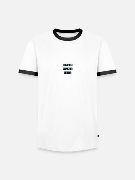 Calm your tits - Men's Ringer Shirt - white/black
