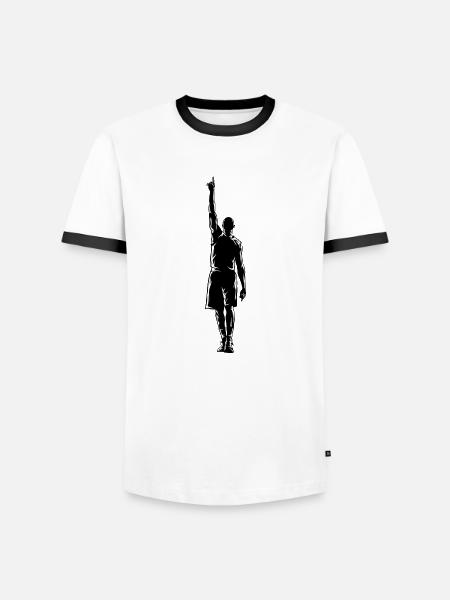 Basketball Legend Silhouette - Men's Ringer Shirt - white/black