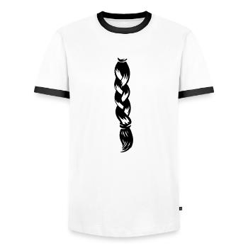 Zopf - Männer Kontrast-T-Shirt - Weiß/Schwarz - Vorne - AI Model Female 172 light (172cm) & AI Model Male 178 dark (178cm)