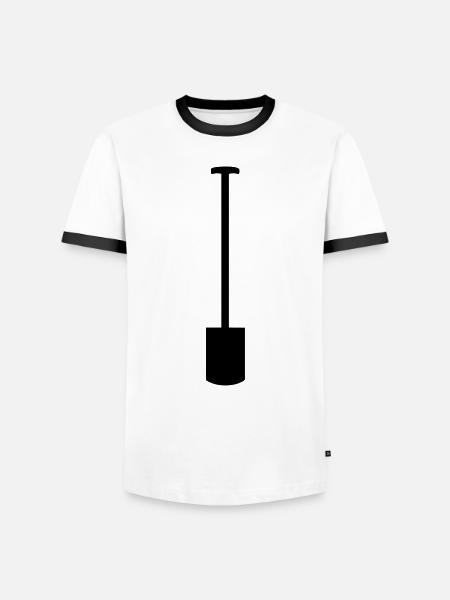 Spaten - Schaufel - Männer Kontrast-T-Shirt - Weiß/Schwarz
