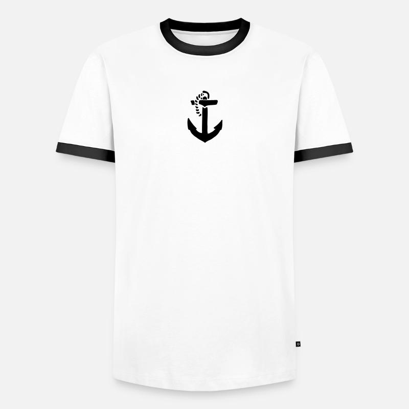 anker - Männer Kontrast-T-Shirt - Weiß/Schwarz