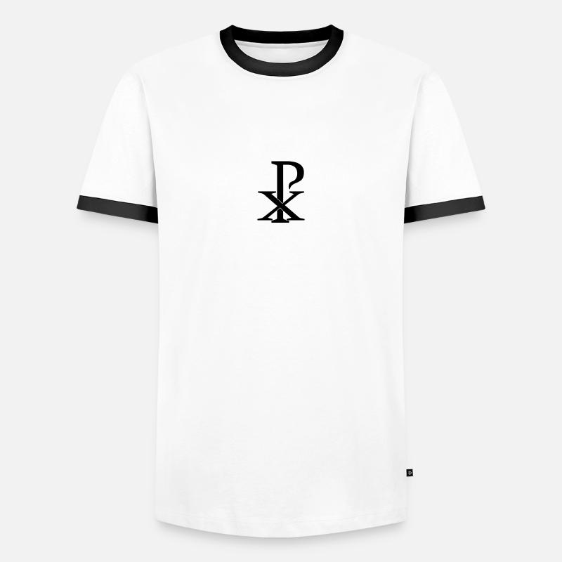 Christusmonogramm - Männer Kontrast-T-Shirt - Weiß/Schwarz