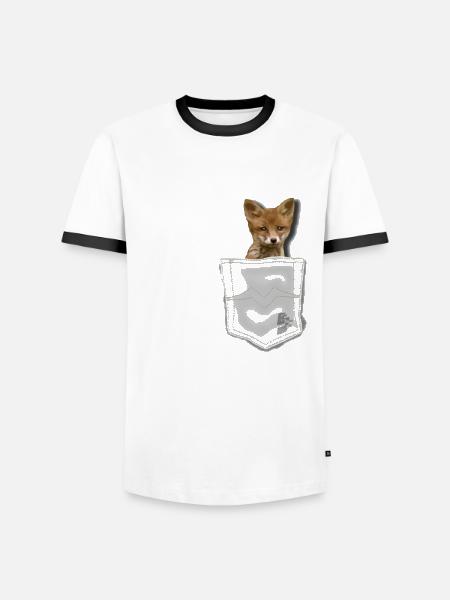 pocket fox by CustomStyle - Men's Ringer Shirt - white/black