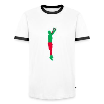 Alcohol - Men's Ringer Shirt - white/black - Front - AI Model Female 172 light (172cm) & AI Model Male 178 dark (178cm)