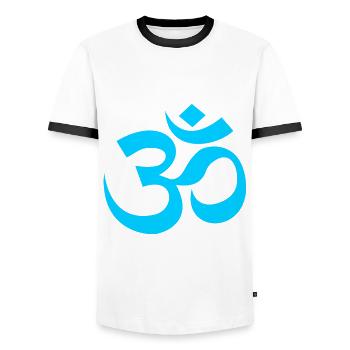 Curcuma OM - T-shirt contrasté Homme - blanc/noir - Devant - AI Model Female 172 light (172cm) & AI Model Male 178 dark (178cm)