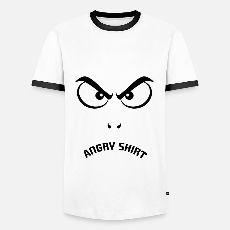 Böser Blick - Männer Kontrast-T-Shirt - Weiß/Schwarz