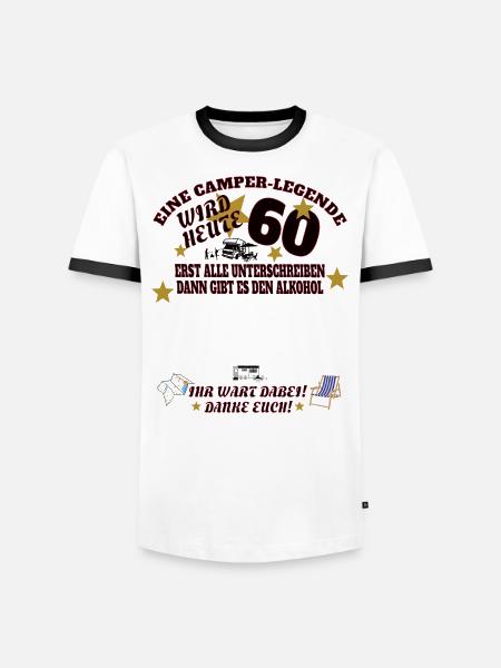 Camper Geschenkidee Camping - Männer Kontrast-T-Shirt - Weiß/Schwarz