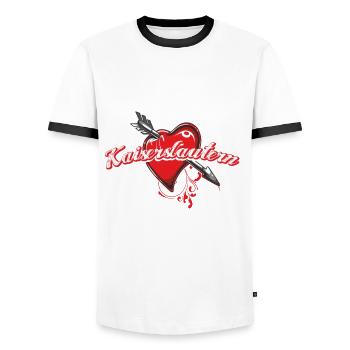 Kaiserslautern - Männer Kontrast-T-Shirt - Weiß/Schwarz - Vorne - AI Model Female 172 light (172cm) & AI Model Male 178 dark (178cm)