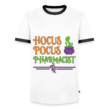 Pharmacist Halloween - Men's Ringer Shirt - white/black - Front - AI Model Female 172 light (172cm) & AI Model Male 178 dark (178cm)