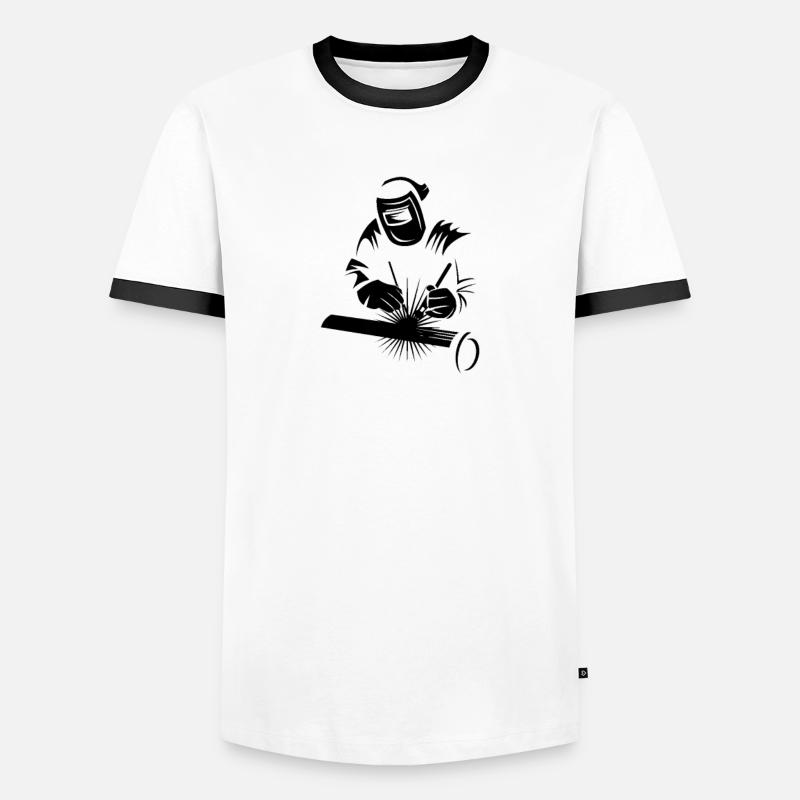 Welder Design Welding - Men's Ringer Shirt - white/black