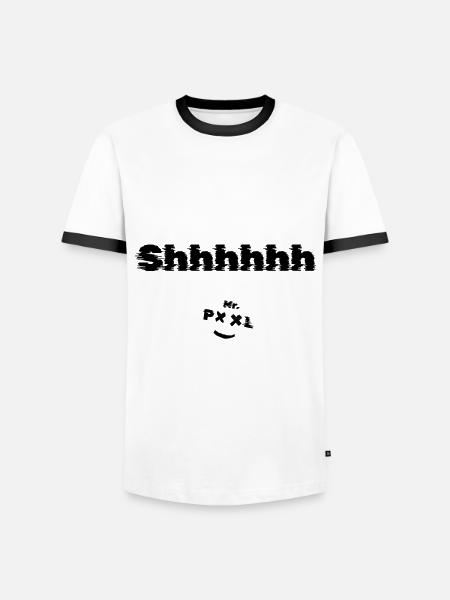 Mr Pool Shhhhhh - Männer Kontrast-T-Shirt - Weiß/Schwarz