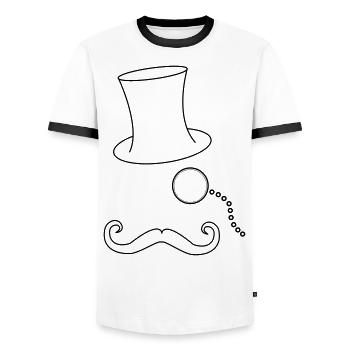 monsieur - T-shirt contrasté Homme - blanc/noir - Devant - AI Model Female 172 light (172cm) & AI Model Male 178 dark (178cm)
