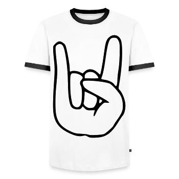 Emoji RocknRoll sketch black - Men's Ringer Shirt - white/black - Front - AI Model Female 172 light (172cm) & AI Model Male 178 dark (178cm)