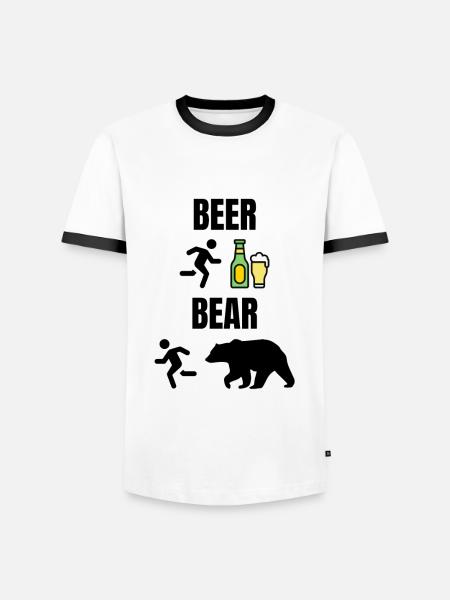 Beer Bear - Men's Ringer Shirt - white/black