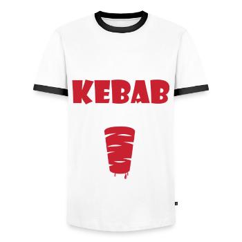 daddy kebab gift dad chef best kebab - Men's Ringer Shirt - white/black - Front - AI Model Female 172 light (172cm) & AI Model Male 178 dark (178cm)