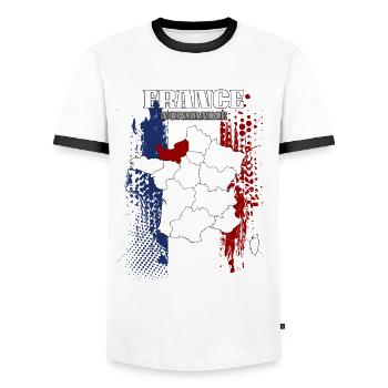 Normandie - Männer Kontrast-T-Shirt - Weiß/Schwarz - Vorne - AI Model Female 172 light (172cm) & AI Model Male 178 dark (178cm)