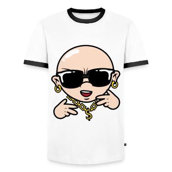 Bald Hip Hop Guy - Männer Kontrast-T-Shirt - Weiß/Schwarz - Vorne - AI Model Female 172 light (172cm) & AI Model Male 178 dark (178cm)