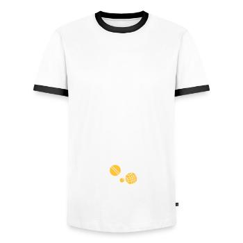 j'ai pétanque, Je peux pas j'ai pétanque - T-shirt contrasté Homme - blanc/noir - Devant - AI Model Female 172 light (172cm) & AI Model Male 178 dark (178cm)