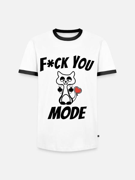 Fuck You Modus englisch - Männer Kontrast-T-Shirt - Weiß/Schwarz
