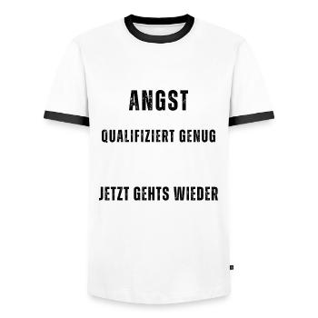 Unqualifizierte Kollegen Lustiger Spruch Arbeit - Männer Kontrast-T-Shirt - Weiß/Schwarz - Vorne - AI Model Female 172 light (172cm) & AI Model Male 178 dark (178cm)