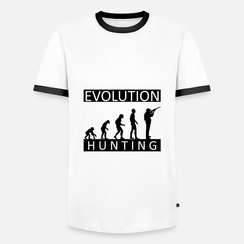 Evolution Hunting Hunting Hunter Hobby - Men's Ringer Shirt - white/black