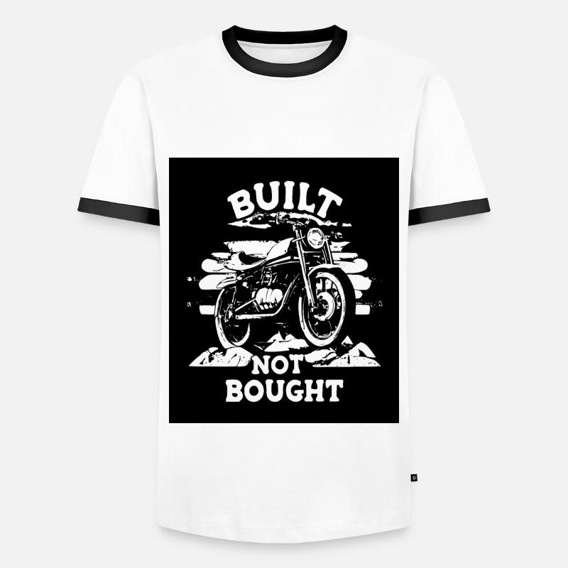 Built not bought Motorcycle - Men's Ringer Shirt - white/black