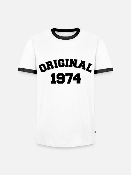 Original 1974 - Männer Kontrast-T-Shirt - Weiß/Schwarz