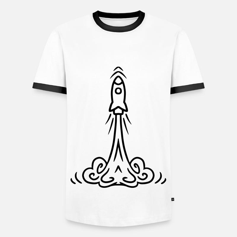 Rocket launch Raketenstart - Rakete Geschenkidee - Männer Kontrast-T-Shirt - Weiß/Schwarz