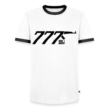 96 KGB AGENT 777 Stern Russland Russia звезда - Männer Kontrast-T-Shirt - Weiß/Schwarz - Vorne - AI Model Female 172 light (172cm) & AI Model Male 178 dark (178cm)