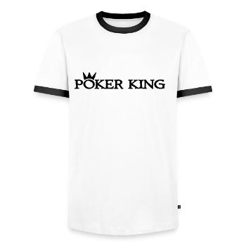 poker - Männer Kontrast-T-Shirt - Weiß/Schwarz - Vorne - AI Model Female 172 light (172cm) & AI Model Male 178 dark (178cm)