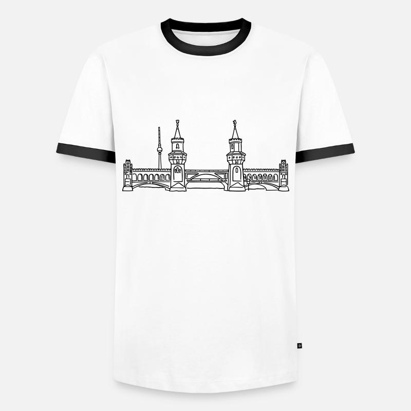 Oberbaum Bridge in Berlin - Men's Ringer Shirt - white/black