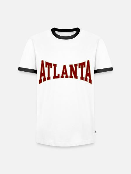 Atlanta - Männer Kontrast-T-Shirt - Weiß/Schwarz