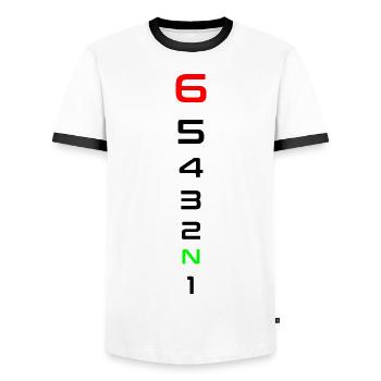 Moto Biker biker cadeau cadeau idée - T-shirt contrasté Homme - blanc/noir - Devant - AI Model Female 172 light (172cm) & AI Model Male 178 dark (178cm)