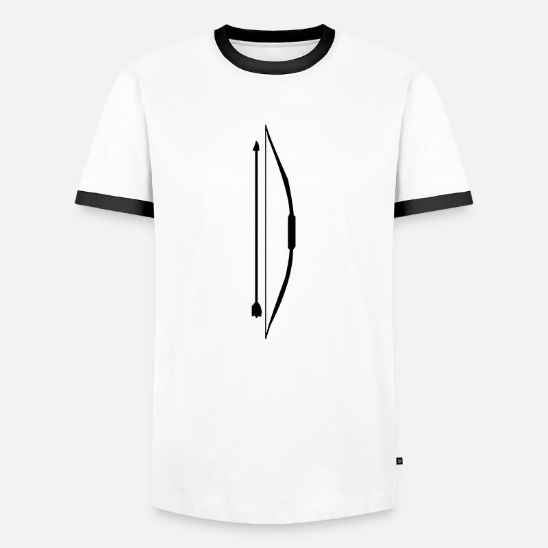 Arc avec flèche design - T-shirt contrasté Homme - blanc/noir