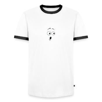 Conception de choc - T-shirt contrasté Homme - blanc/noir - Devant - AI Model Female 172 light (172cm) & AI Model Male 178 dark (178cm)